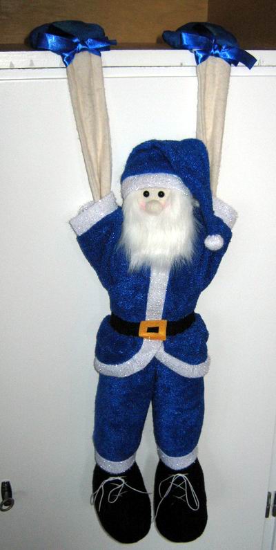 Stoff Santa blau-weiss als TÃ¼rhÃ¤nger / StuhlhÃ¤nger etc. beschwerte Handschuhe