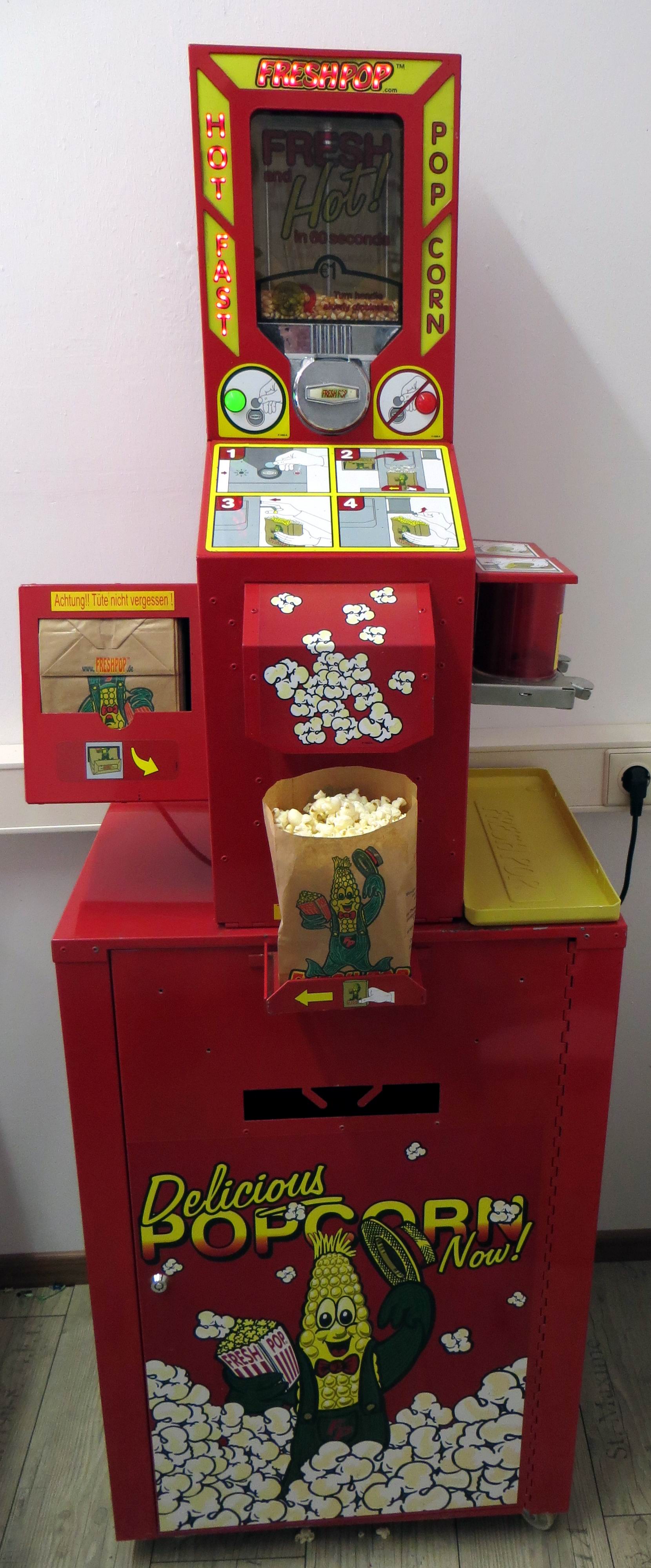 voll funktionsfÃ¤higer Popcornautomat
1â¬ MÃ¼nzer, 220V, TÃ¼tenspender, Salz-/Zuckerspender

Mietpreis auf Anfrage